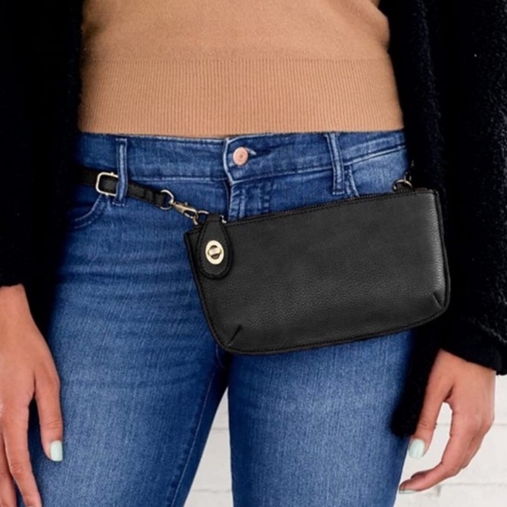 New w/Tags Joy Susan Mini Crossbody Wristlet Clutch Pebbled Leather Belt Bag - Picture 2 of 16